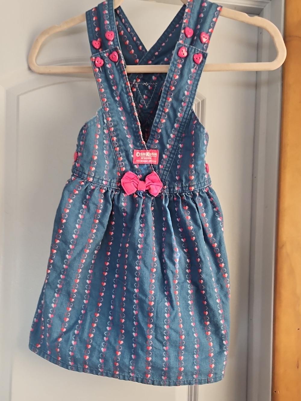 OshKosh B'gosh Denim Dress with Pink Heart Details